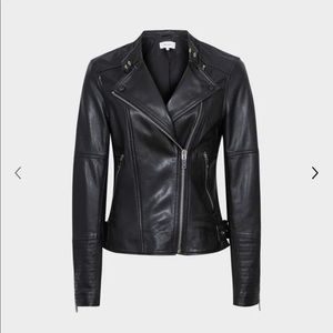REISS TALLIS Black Biker Jacket